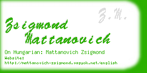 zsigmond mattanovich business card